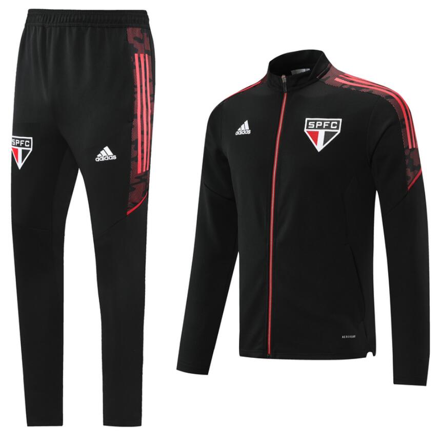 2021/22 Sao Paulo Black Training Kits Jacket with Pants